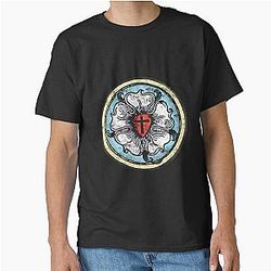 Martin Luther Rose Lutheran Symbol Distressed Solas Classic T-Shirt