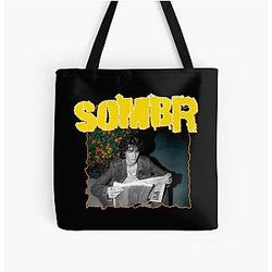 Vintage Grunge Style Somber All Over Print Tote Bag
