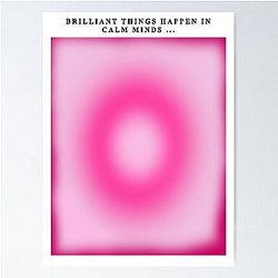 Spiritual Pink Aura Gradient Abstract Ombre Poster