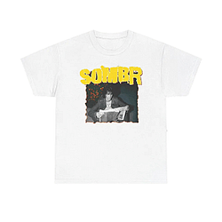 Sombr T-Shirt - Yellow Logo & Newspaper Style