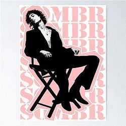 Silhouette Sitting Somber Poster