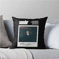 Somber Indie Singer Throw Pillow