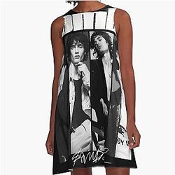 Somber Retro 90s A Line Dress
