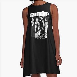 Somber Retro 90s A Line Dress
