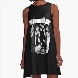 Somber Retro 90s A-Line Dress