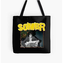Vintage Grunge Style Sombed Over Print Tote Bag