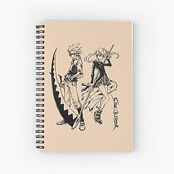 Soul Eater Inspired Anime Tee, Unique Y2K Style Vintage Heavy Cotton Unisex Tees, Gift for Fans, Gothic Spiral Notebook Shirt