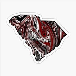 South Carolina Marble State and Black Sticker