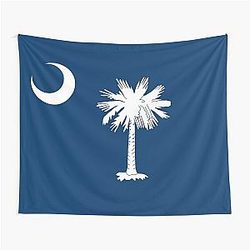 South Carolina Palmetto Tree Crescent Moon Tapestry