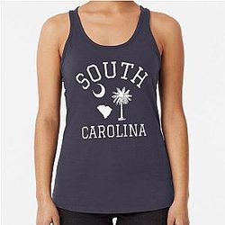 South Carolina Palmetto Tree State SC Home Racerback Tank Top