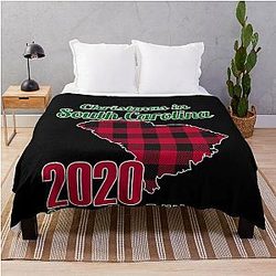 2020 South Carolina Quarantine Christmas Matching Family Pajama Throw Blanket