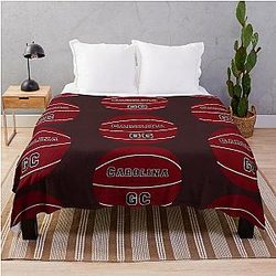 Columbia South Carolina Basketball Logo Throw Blanket