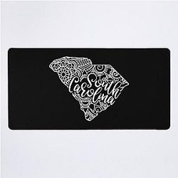 South Carolina Black Map Desk Mat