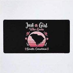 Just a girl who loves South Carolina pink retro desk mat