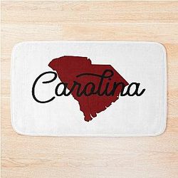 South Carolina - Garnet Black Bath Mat