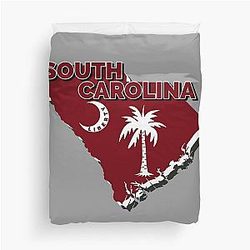 South Carolina Garnet Black Duvet Cover