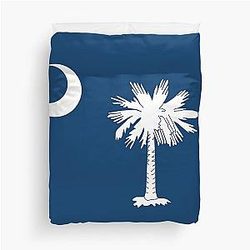 South Carolina Palmetto Tree Crescent Moon Duvet Cover