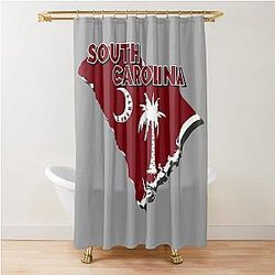 South Carolina Garnet Black Shower Curtain