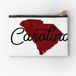 South Carolina Garnet Black Zipper Pouch