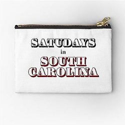 Saturdays in South Carolina Text Zipper Pouch