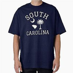 South Carolina Palmetto State Map Oversized T-Shirt