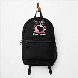 Just A Girl Who Loves South Carolina Pink Retro Vintage Gift Backpack