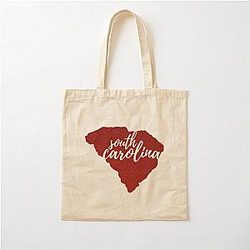 South Carolina Garnet Glitter Cotton Tote Bag