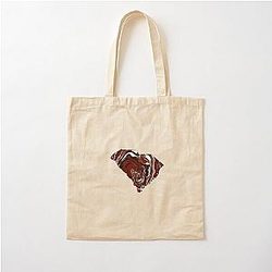 Garnet Black and White South Carolina Cotton Tote Bag