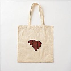 South Carolina Black Maroon Letters Cotton Tote Bag