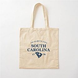 South Carolina Palmetto State Pride Flag Cotton Tote Bag