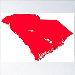 Red South Carolina Poster