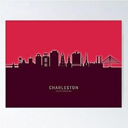 Charleston South Carolina Skyline Poster
