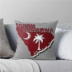 South Carolina Black Throw Pillow