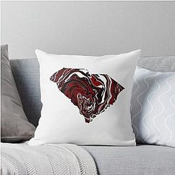 Garnet Black and White South Carolina Throw Pillow