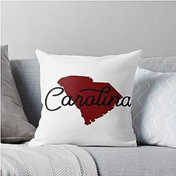South Carolina Garnet Black Throw Pillow