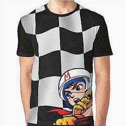 Speed Racer Checkered Flag Graphic T-Shirt