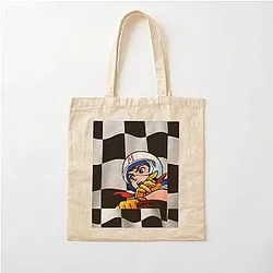 Speed Racer Checkered Flag Cotton Tote Bag