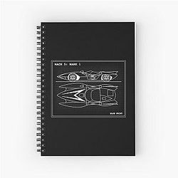 MACH 5 BLUEPRINT - Perfect Gift Love or speed Spiral Notebook