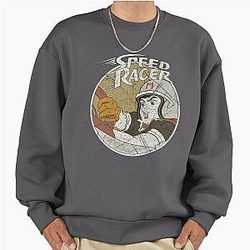 Vintage Speed Racer Circle Tee - Retro 60s Anime Oversized Sweatshirt
