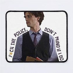 Spencer Reid Police Sticker Mouse Pad