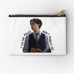 Spencer Reid Police Sticker Zipper Pouch