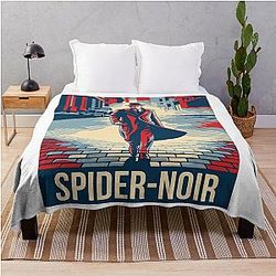 Spider Noir Detective Vintage Comic Aesthetic Throw Blanket 2026