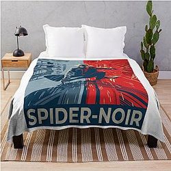 Spider-Noir Detective Vintage Comic Aesthetic Throw Blanket 2026