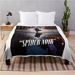 Spider Noir Detective Vintage Comic Aesthetic Throw Blanket