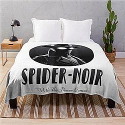 Spider Noir Detective Vintage Comic Aesthetic Throw Blanket