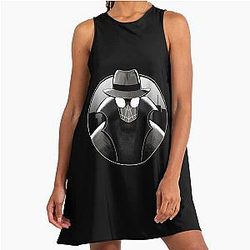 Spiderverse Black and White Universe A-Line Dress