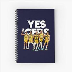 Yes! Starting 5 Basketball Cartoon KBIND5001 Spiral Notebook