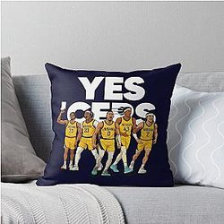 Yes Cers Starting 5 Basketball Cartoon Throw Pillow