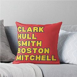 Indiana Fever Starting 5 WNBA Clark Smith Boston Mitchell basketball Throw Pillow