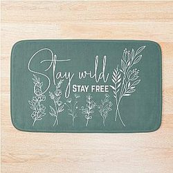 Stay Wild Floral Bath Mat